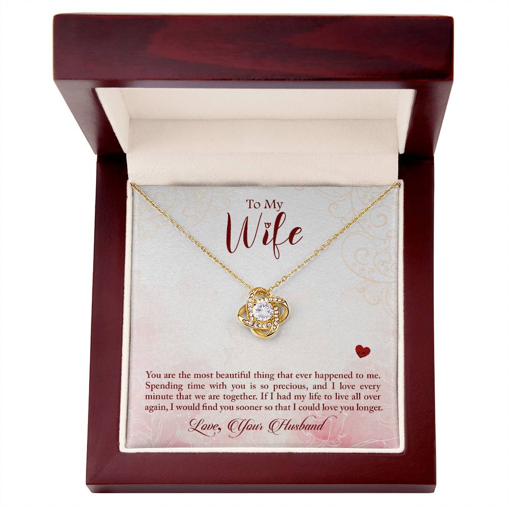 To My Wife - You are the most beautiful thing that ever happened to me. Necklace.